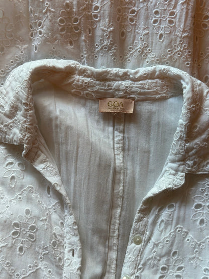 Robe longue blanche broderie anglaise T.36