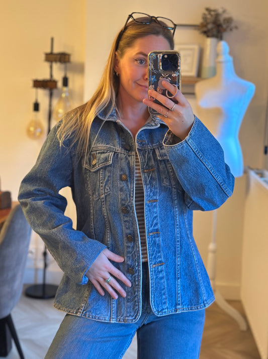Veste en jean vintage bleu délavé années 90/2000 T.38/40