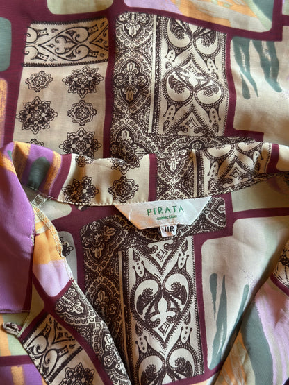 Chemise vintage imprimé patchwork T.U