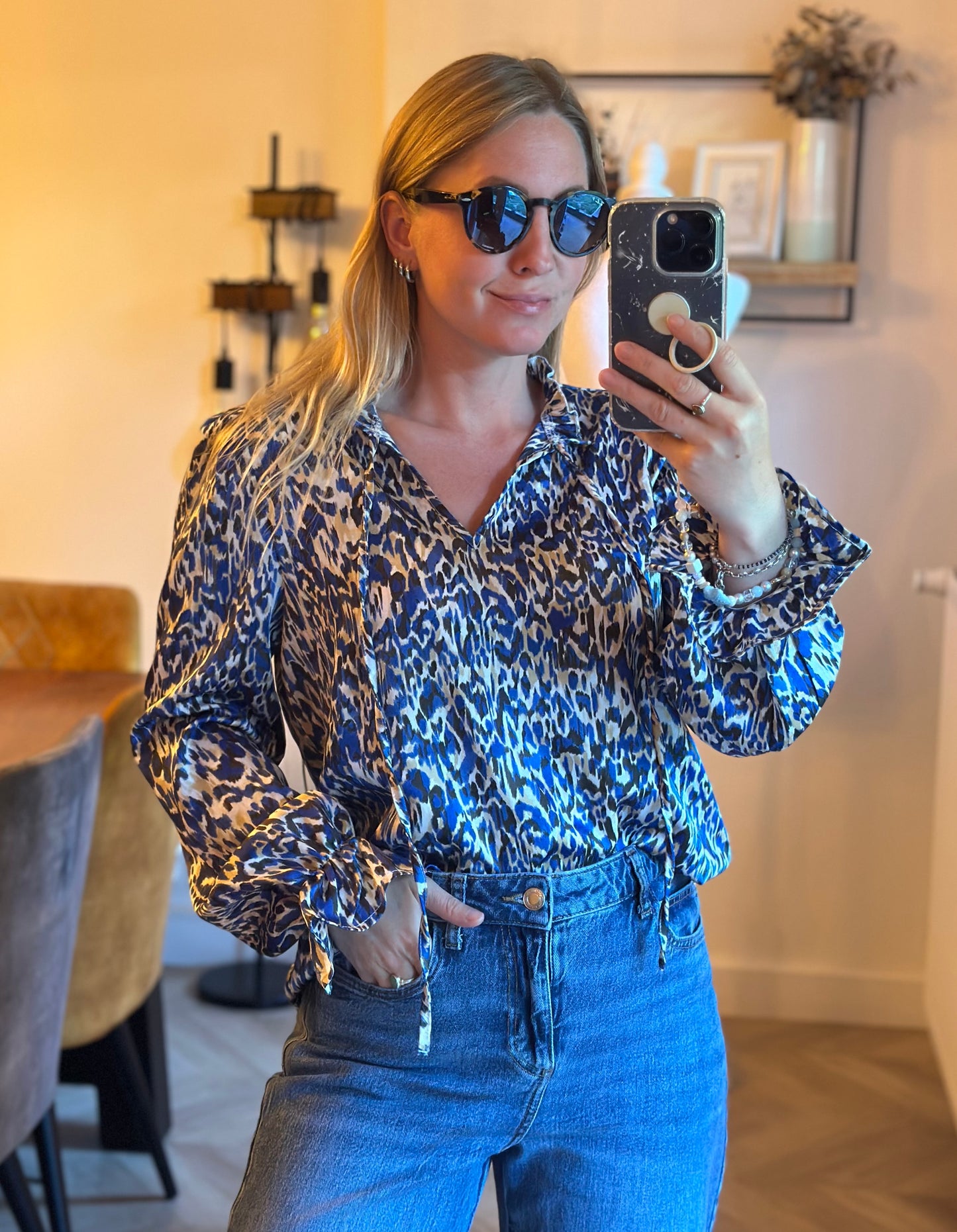 Blouse imprimé léopard bleu T.36/38
