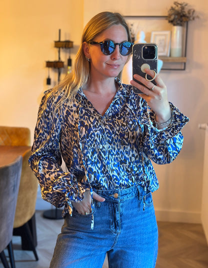 Blouse imprimé léopard bleu T.36/38