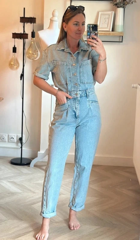 Combinaison jean bleu clair neuf T.34