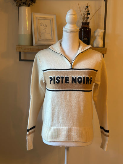 Pull col camionneur laine motif bandes Piste Noire T.34