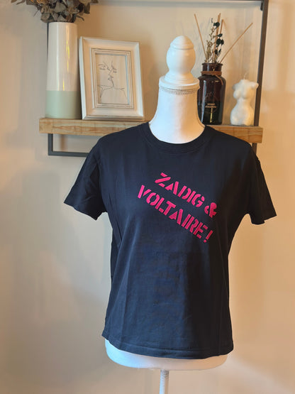 T-shirt noir imprimé logo T.34
