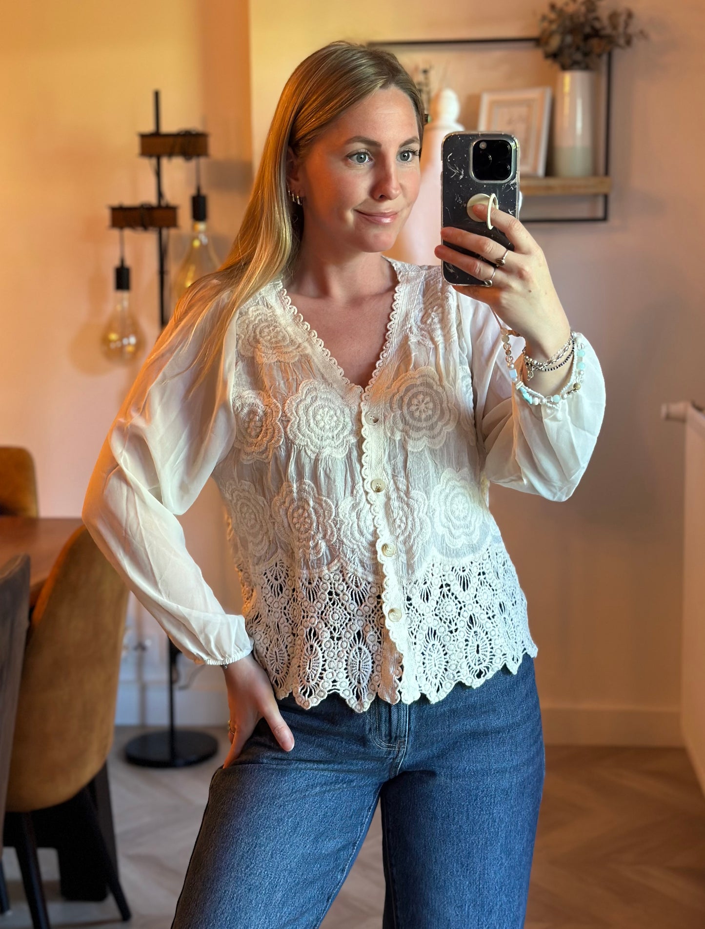 Cardigan dentelle crème T.36/38