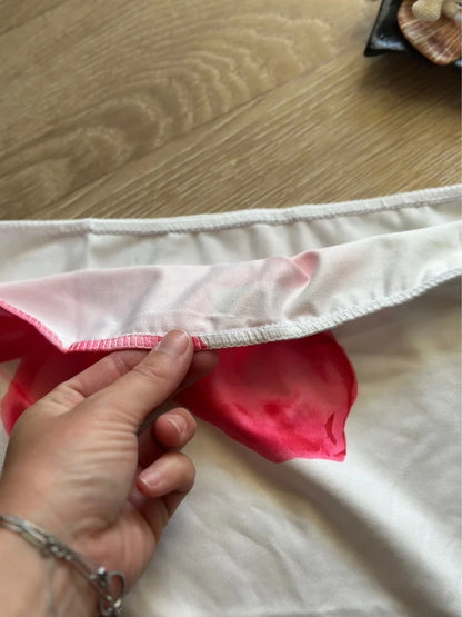 Top bustier imprimé floral blanc rouge et rose neuf T.36