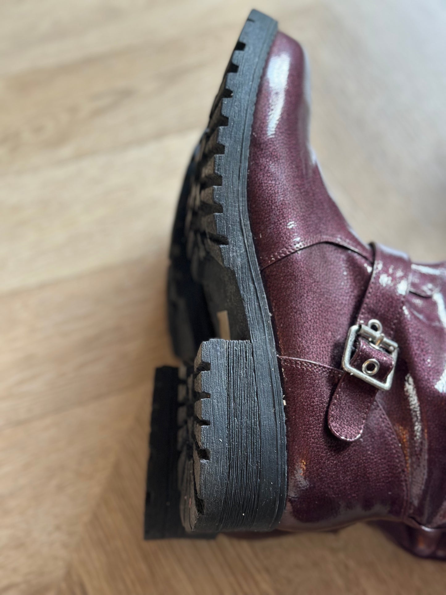 Bottines biker bordeaux P.39