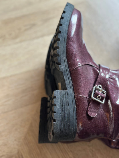 Bottines biker bordeaux P.39