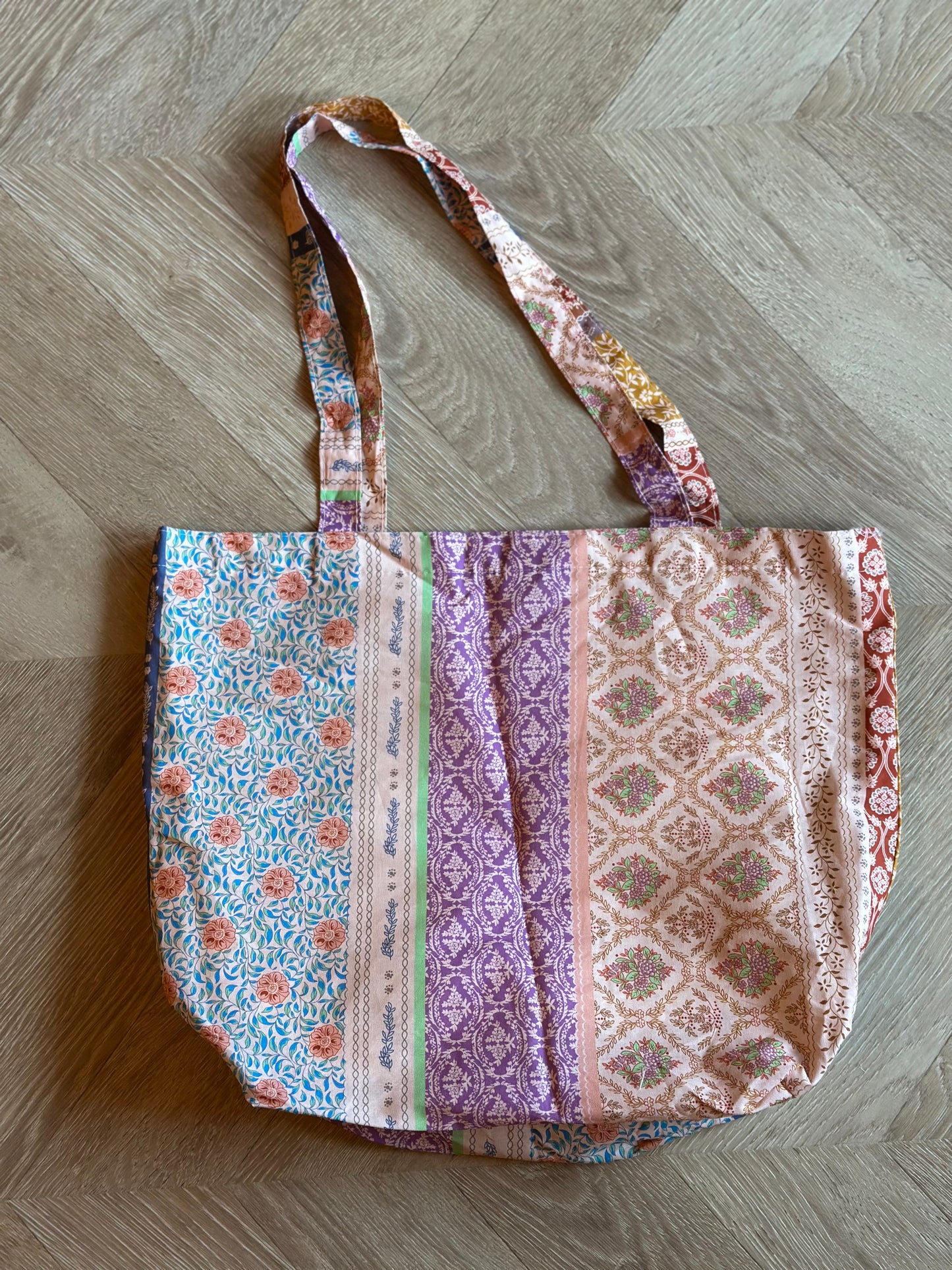Sac tote bag imprimé fleuri patchwork neuf