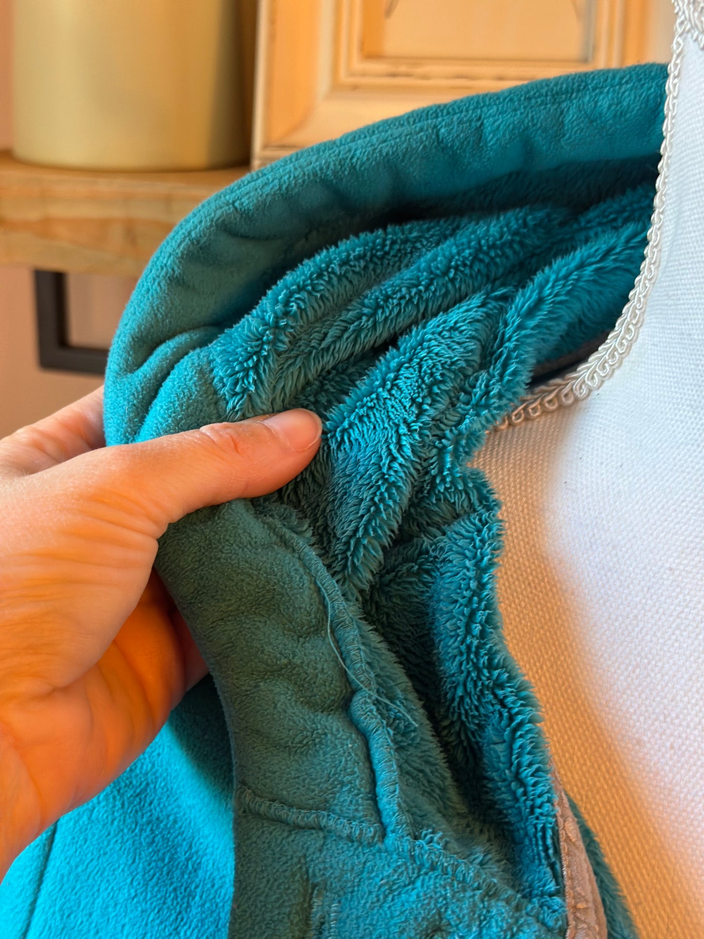 Sweat zippé à capuche uni bleu T.34