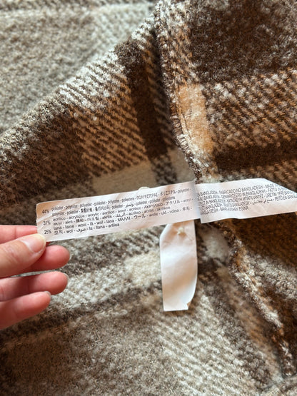 Veste surchemise à carreaux marron T.38