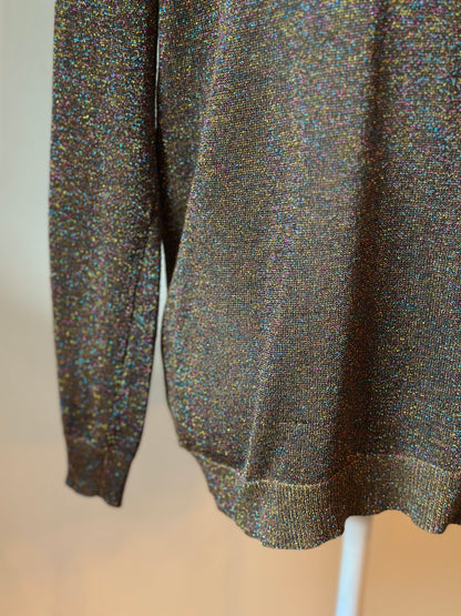 Pull fin maille lurex multicolore laine & tencel T.34/36
