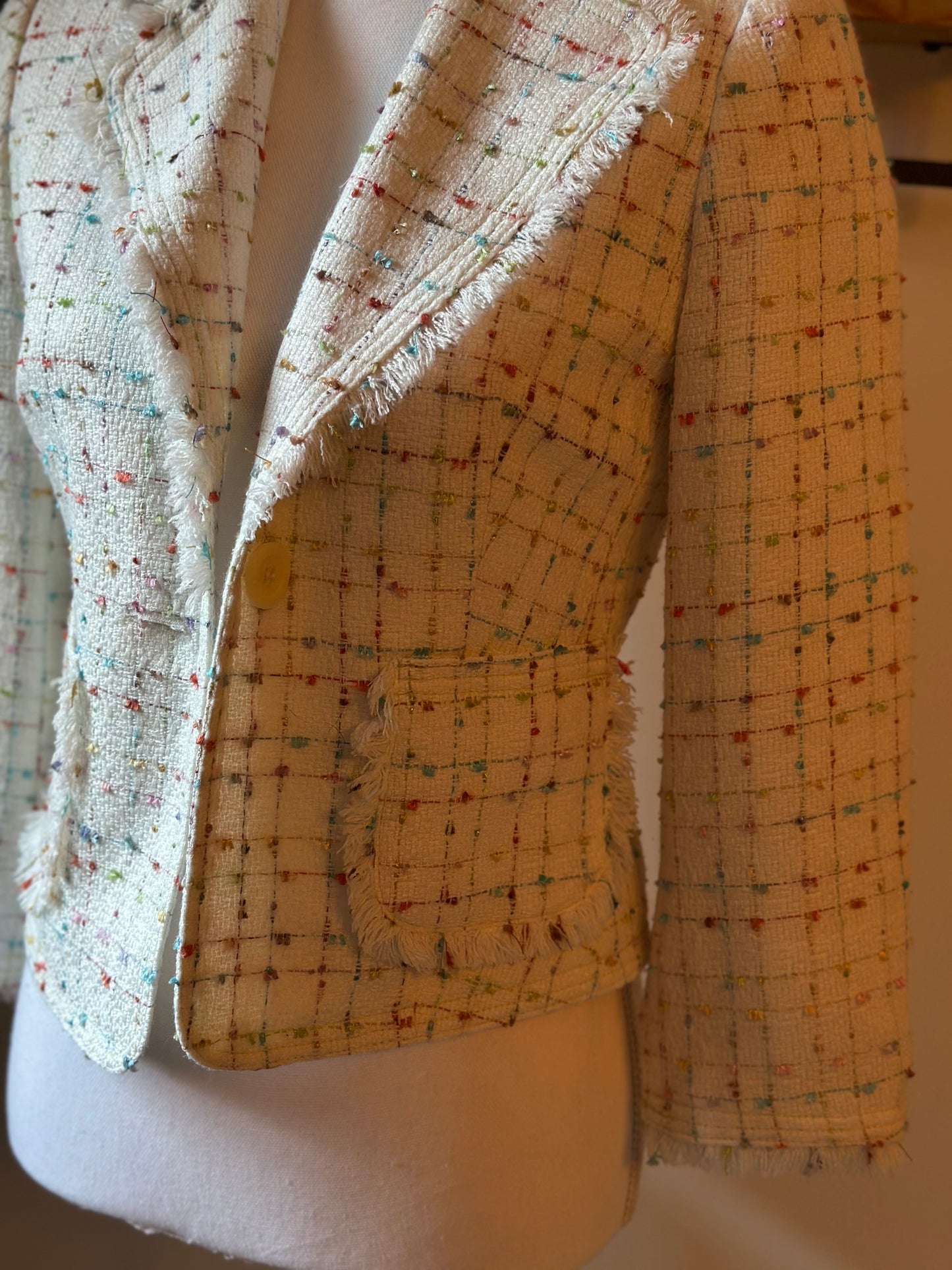 Blazer tweed écru multicolore T.34