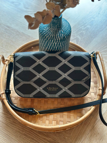 Sac bandoulière motif géométrique