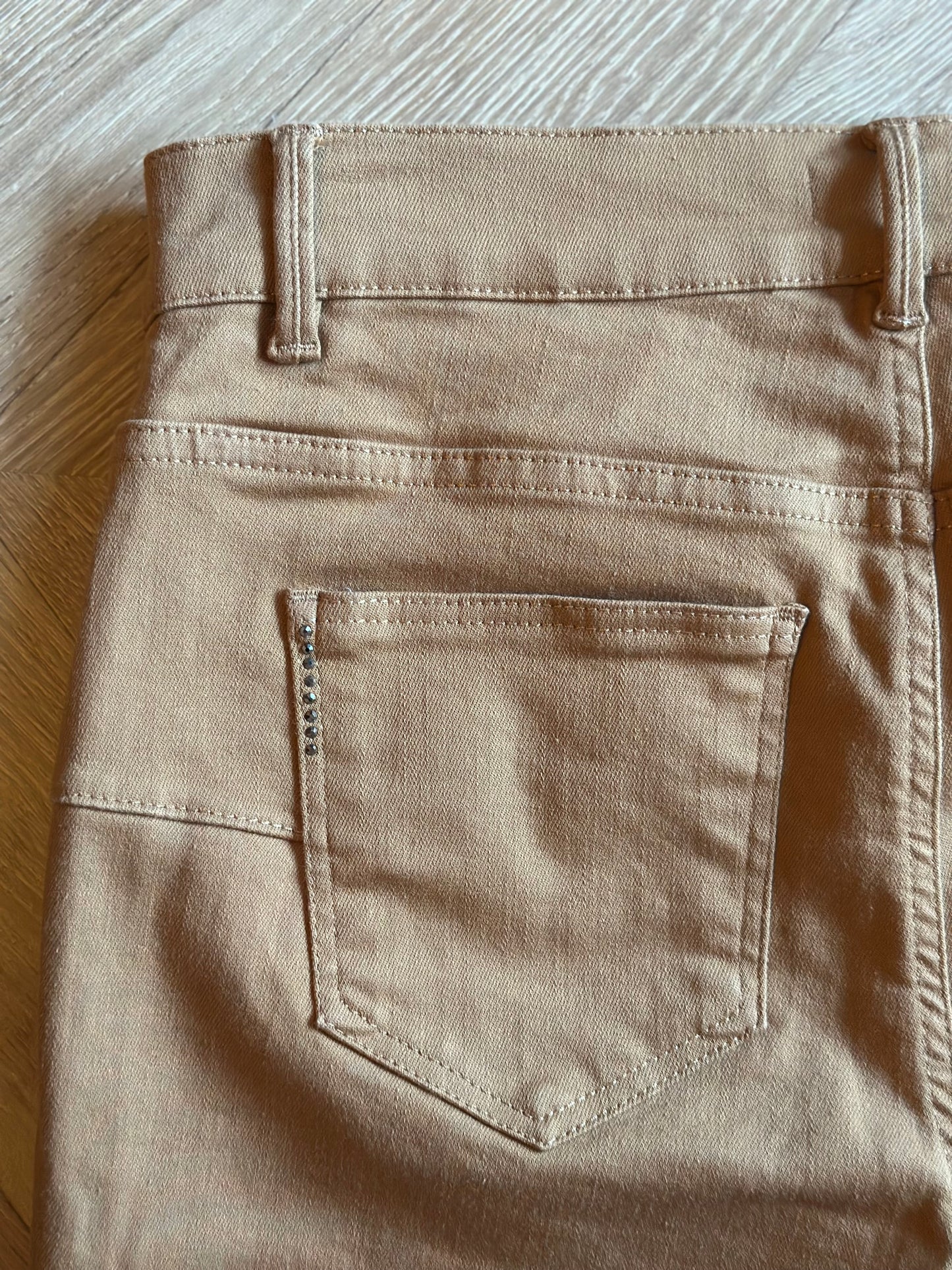 Pantalon flare beige coton stretch T.38
