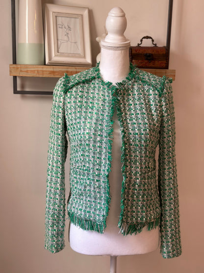 Veste en tweed vert T34
