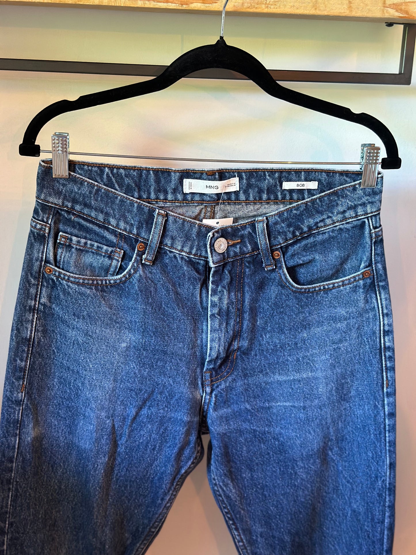 Jean droit modèle bob coton denim bleu T.36