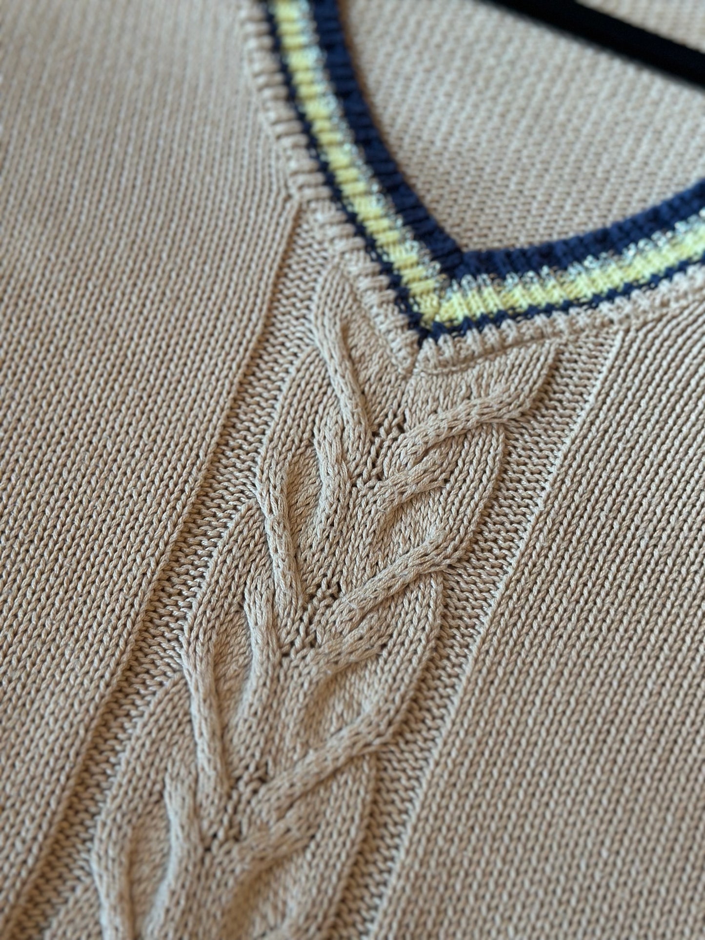 Pull maille torsadée beige T.40