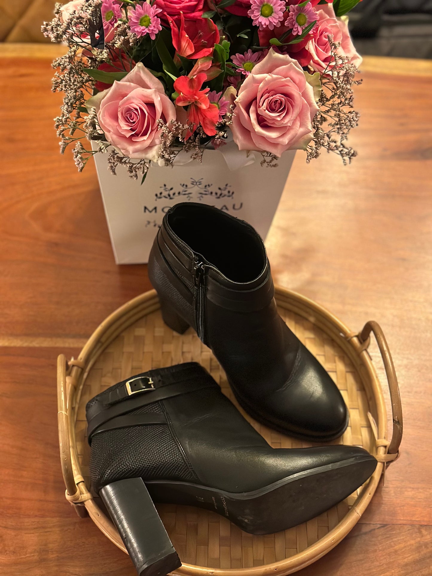 Bottines cuir noires P.38