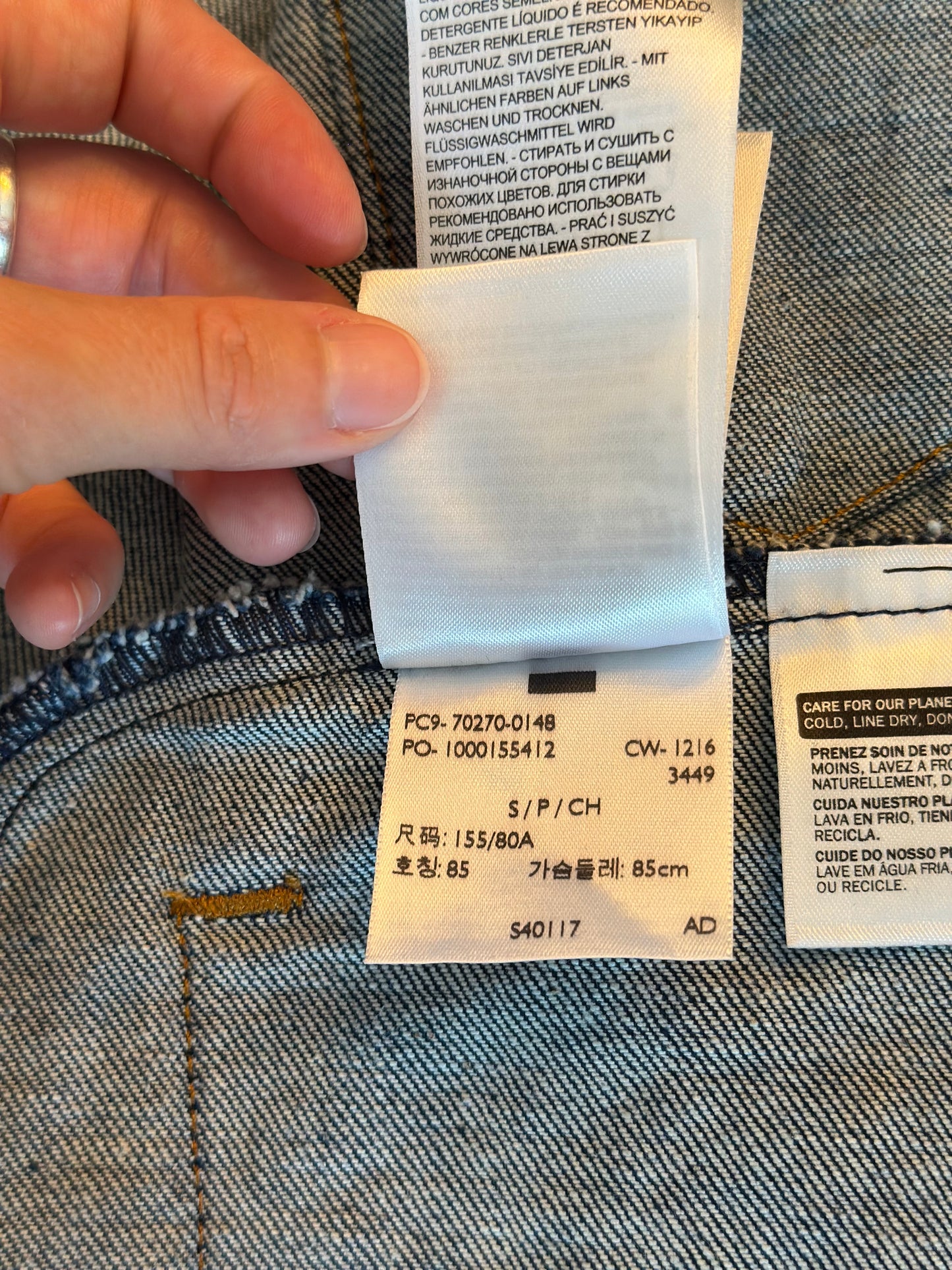 Veste en jean brodée dos et épaule T.36