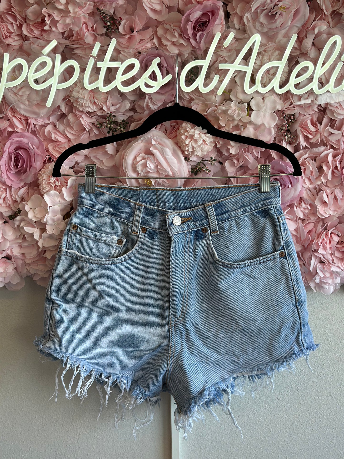 Short en jean bleu vintage T.36