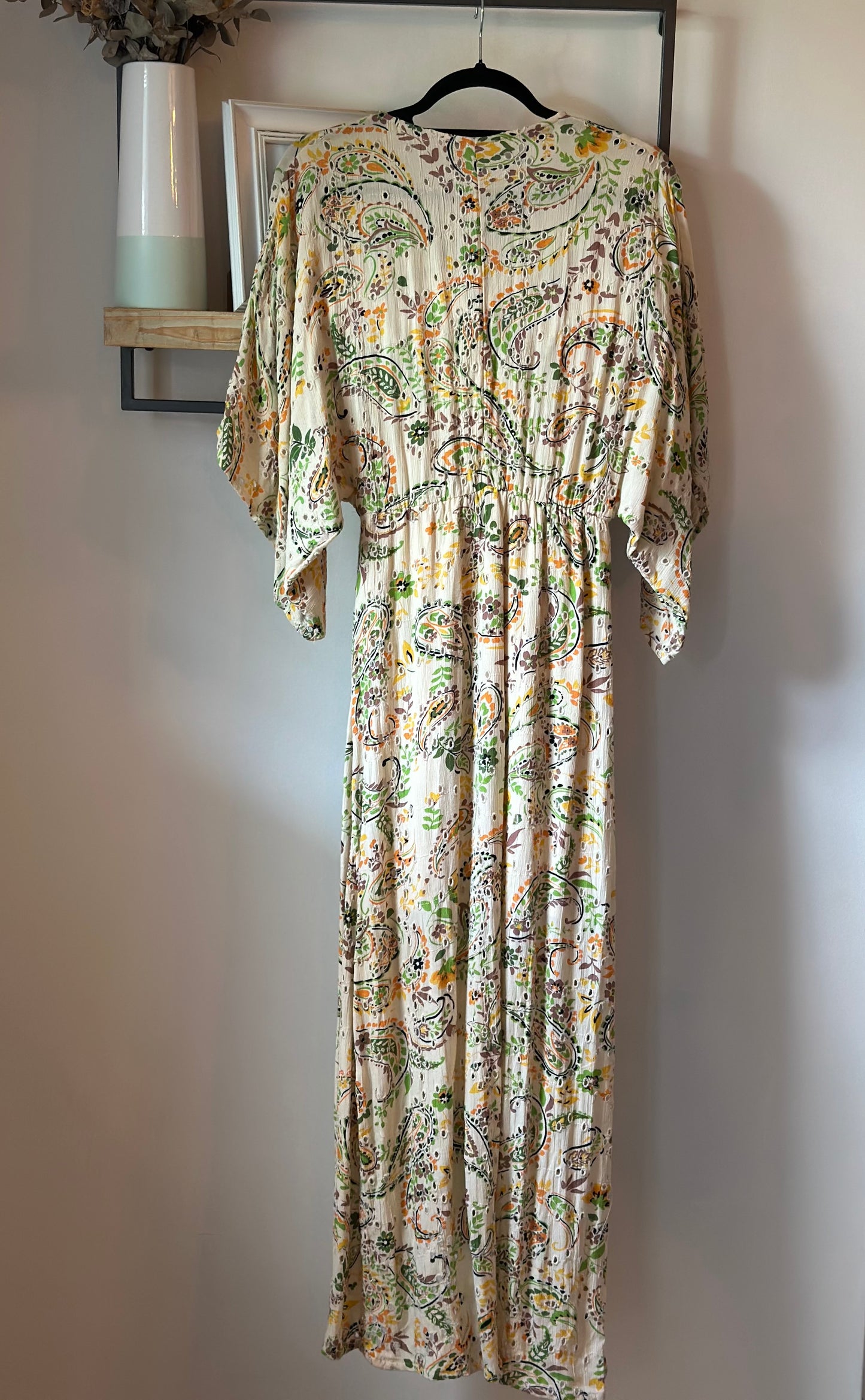 Robe longue imprimé fleuri et cachemire T.34