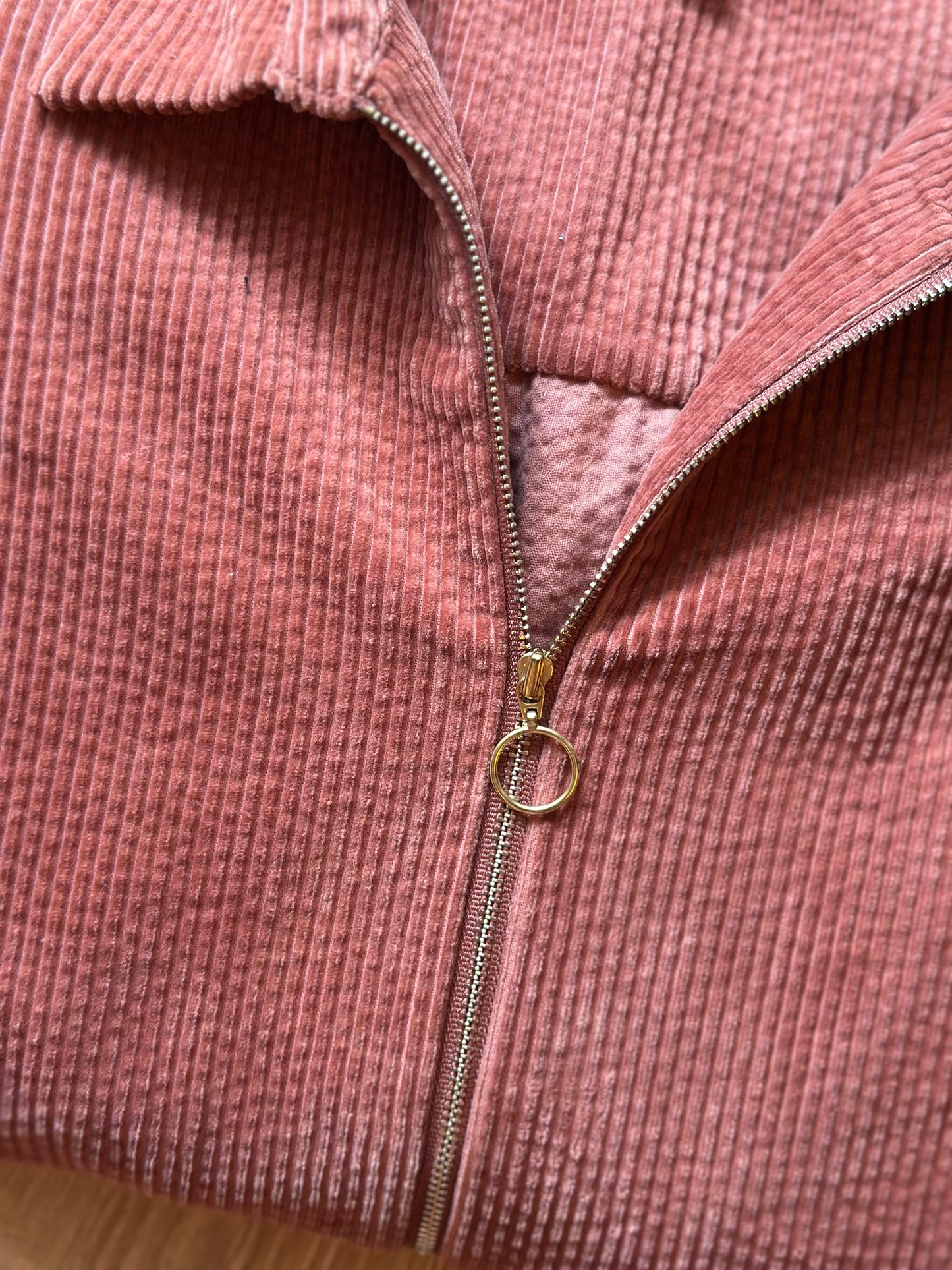Veste en velours côtelé rose brique – Modèle Elodia – T3 (oversize)