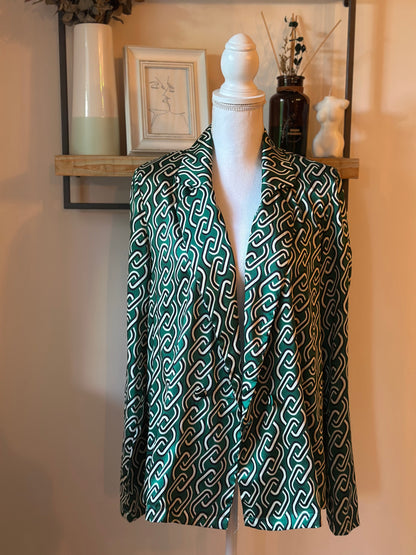 Chemise blazer imprimé chaînes vert T.38