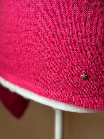 Pull maille fine mohair rose col cache-cœur T.36