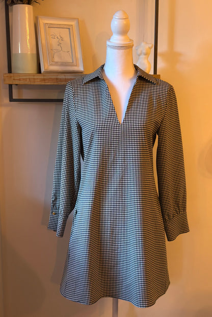 Robe mini à carreaux vichy noir et blanc T.36
