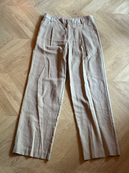 Pantalon tailleur fluide beige T.38