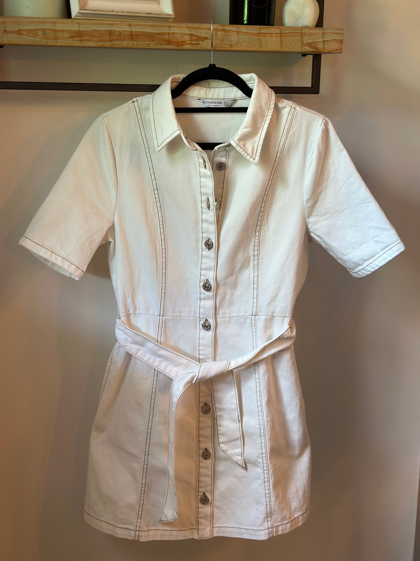 Robe chemise en jean écru T.36