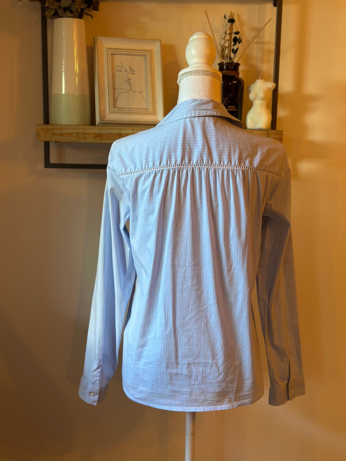 Chemise rayée bleu clair T.40