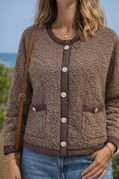 Veste Teddy effet mouton marron neuf T.36/38