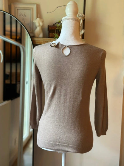 Pull fin beige argenté T.36