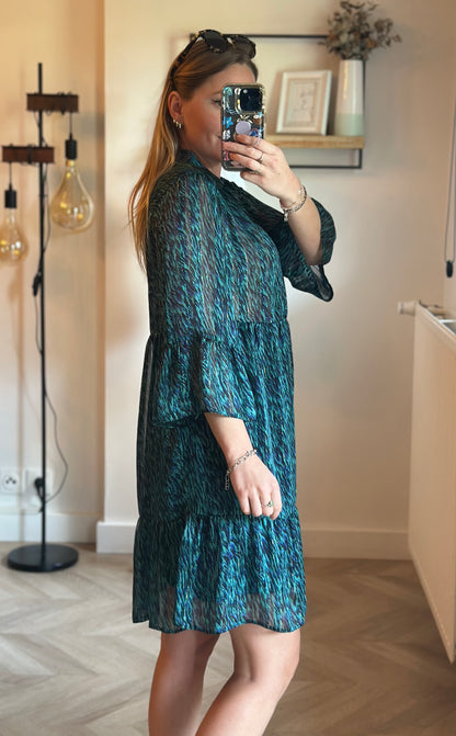 Robe d’été fluide à motifs bleus, T.36