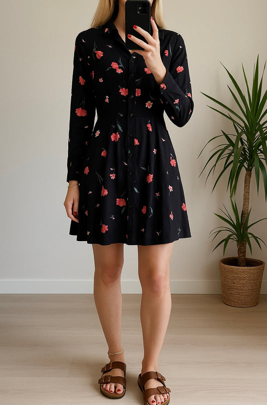 Robe fluide à fleurs T.36
