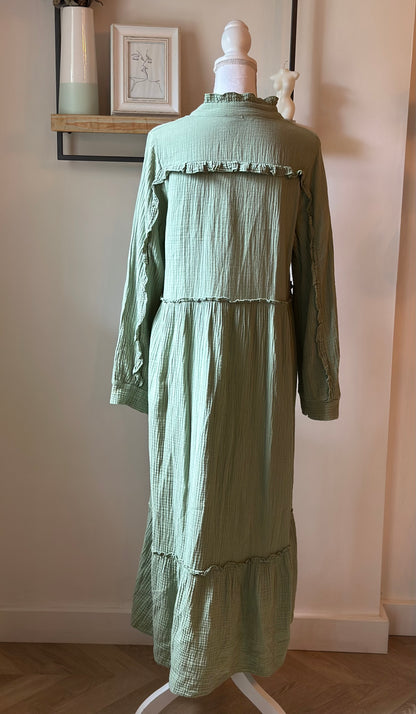 Robe gaze de coton vert clair T.U (36 au 44)