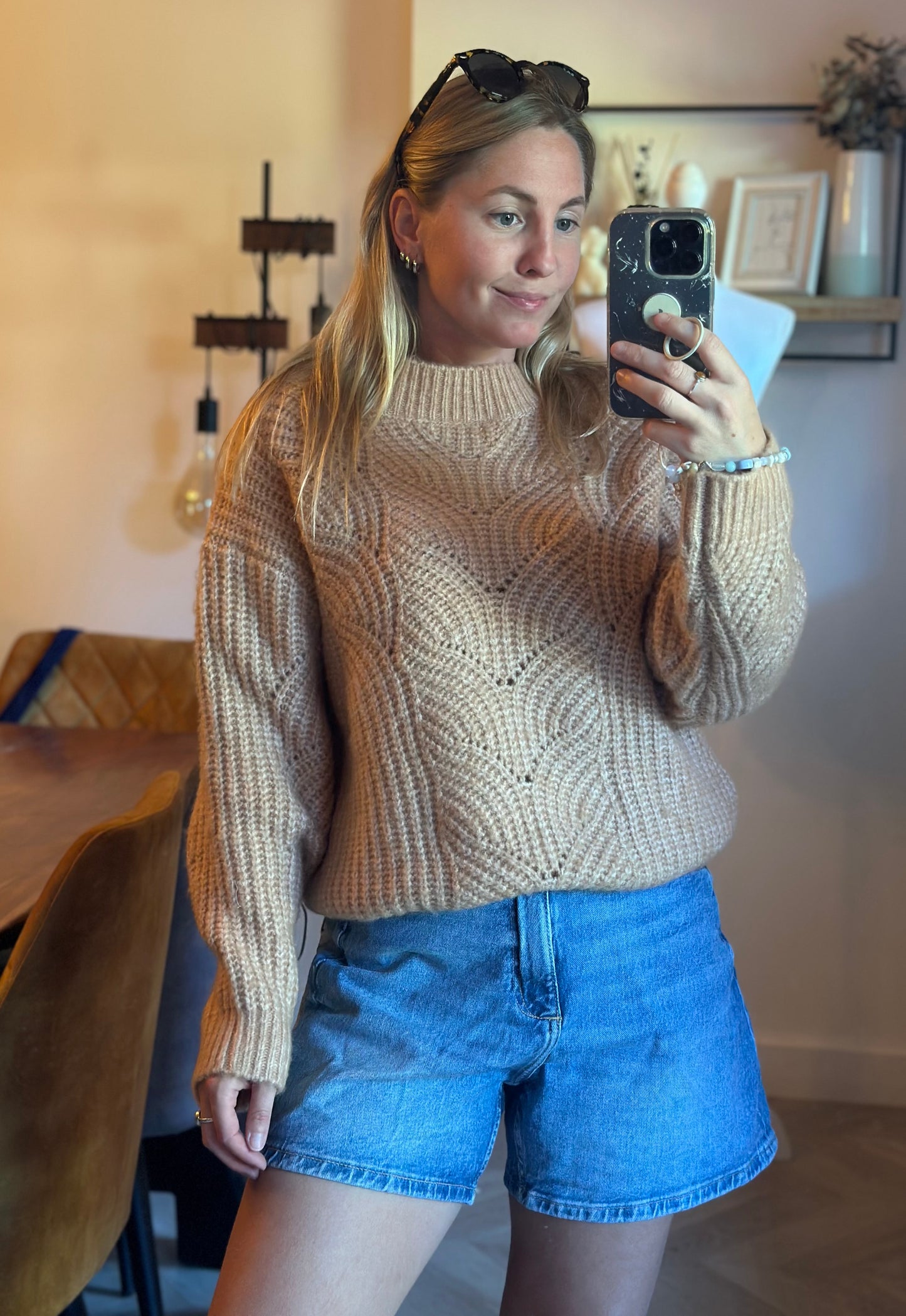 Pull maille torsadée T.36 oversize