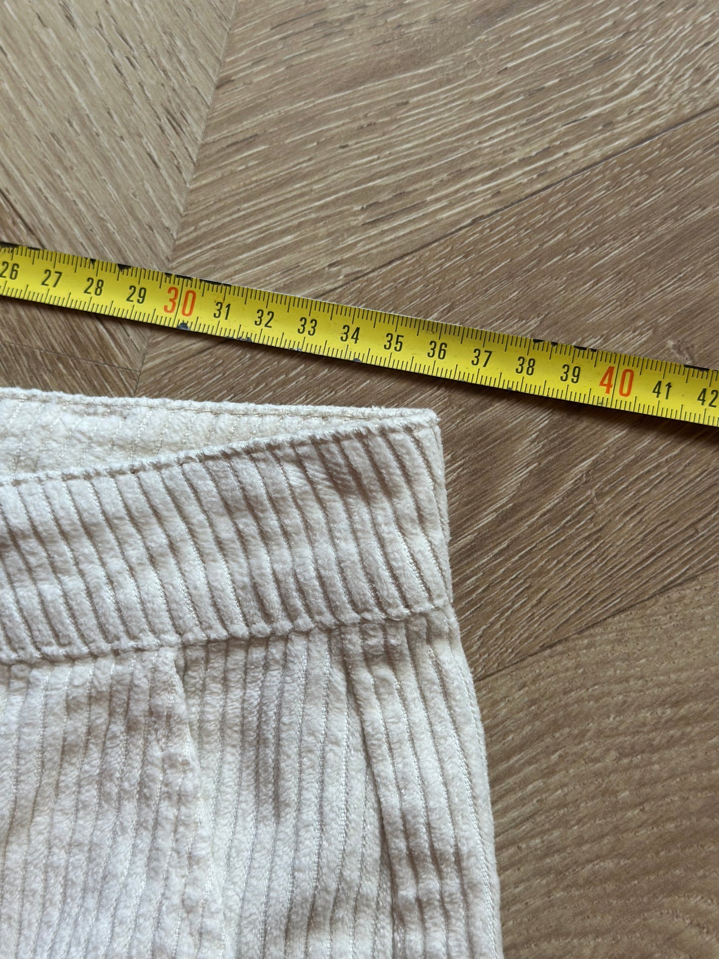 Pantalon velours côtelé écru T.38