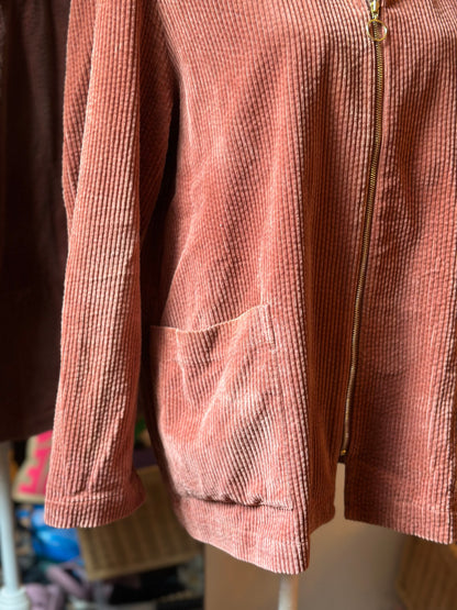 Veste en velours côtelé rose brique – Modèle Elodia – T3 (oversize)