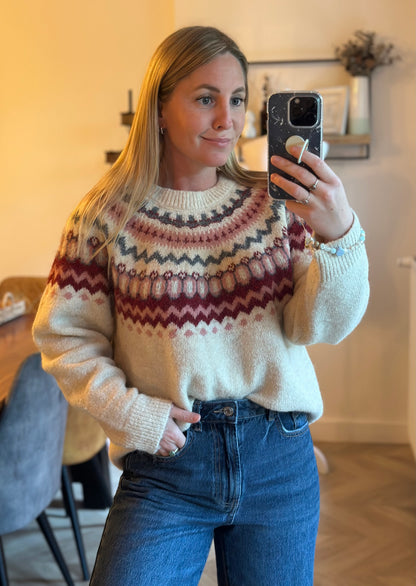 Pull motif jacquard laine Hami T.40