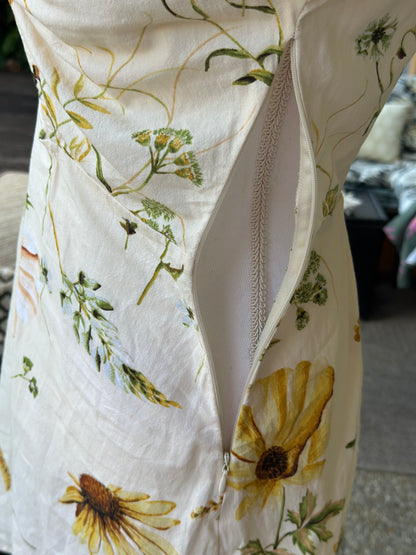 Robe en lin et coton imprimé fleuri T.36