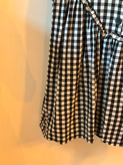 Combishort façon robe vichy noir et blanc T.40