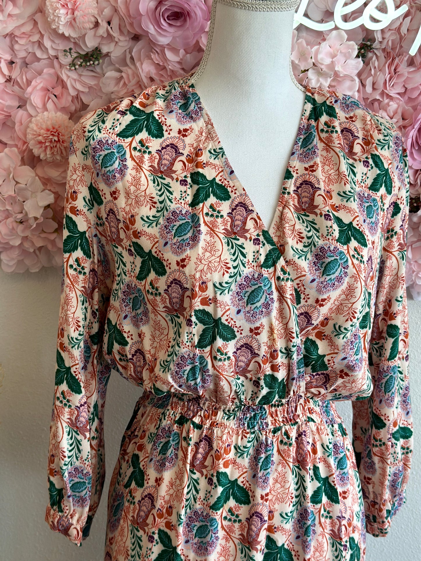 Robe longue à imprimé floral coloré, T.40