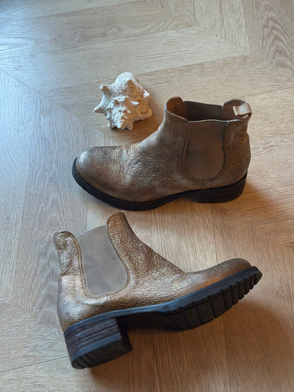 Bottines Chelsea cuir doré Made in Italy T37,5