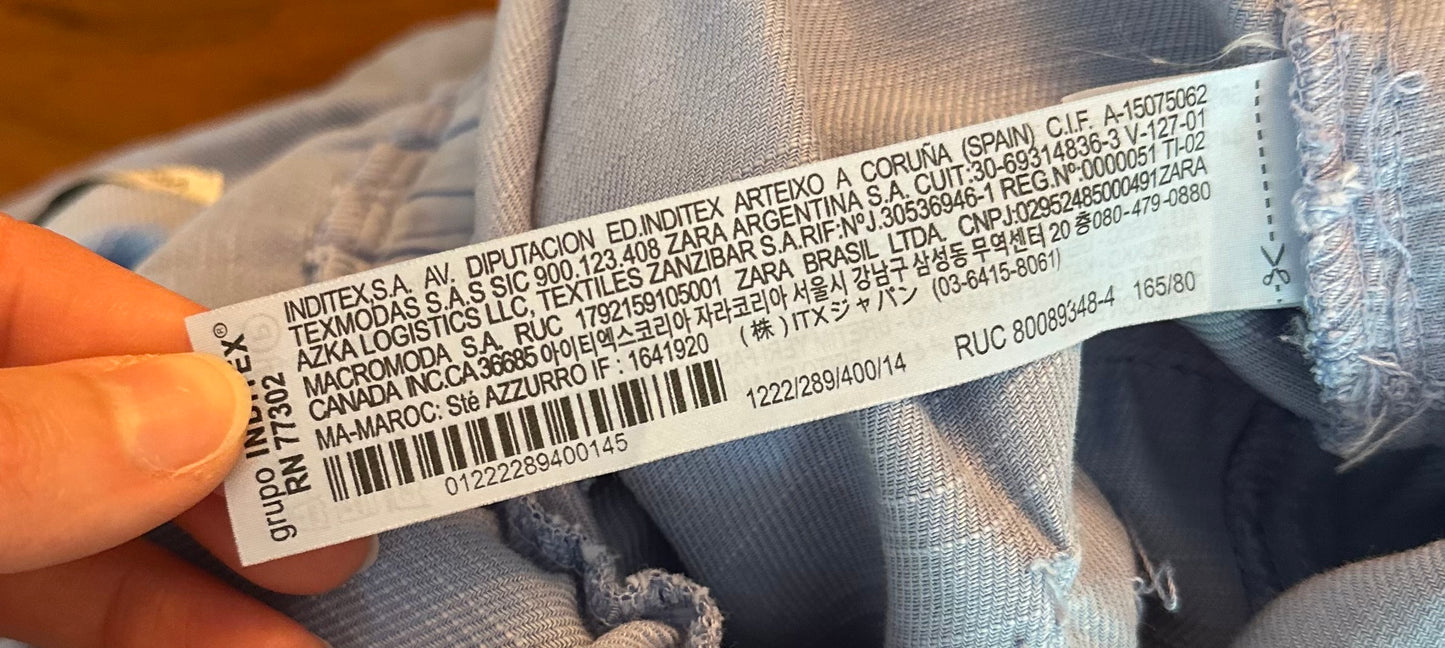 Combinaison cargo bleu ciel T.34