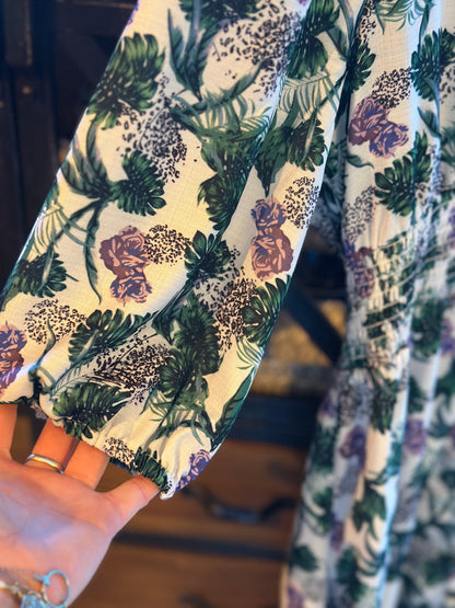 Robe mi-longue imprimée florale T.36