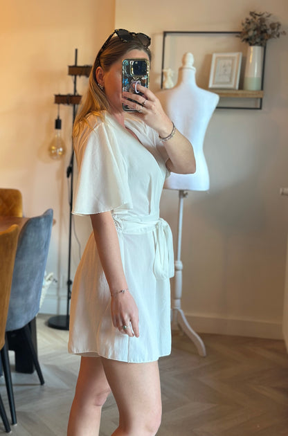 Combishort blanche texturée T.36