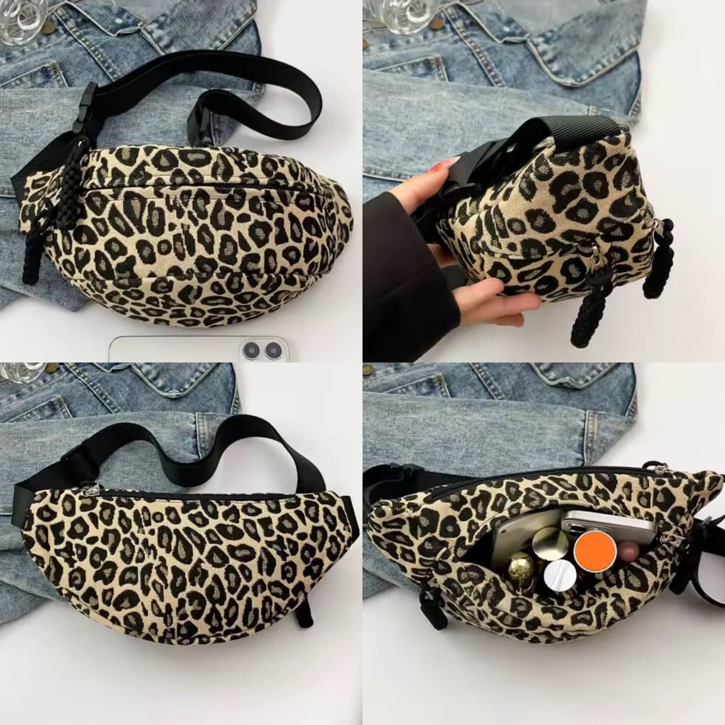 Sac banane imprimé léopard – neuf